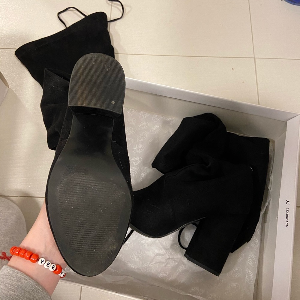 Over the knee black suede Steve Madden boots - Picture 4 of 4